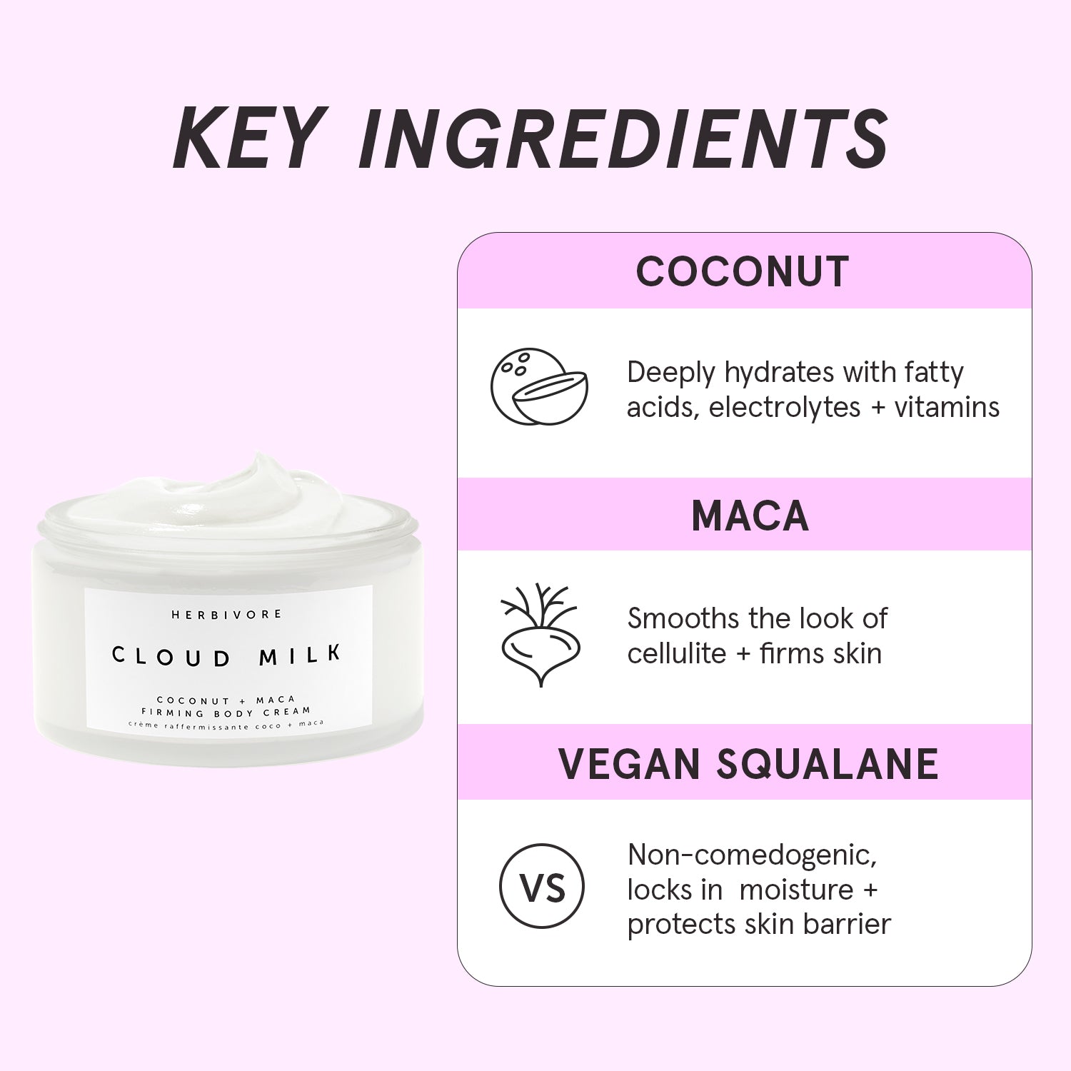 CLOUD MILK Coconut + Maca Firming Body Cream | Herbivorebotanicalss
