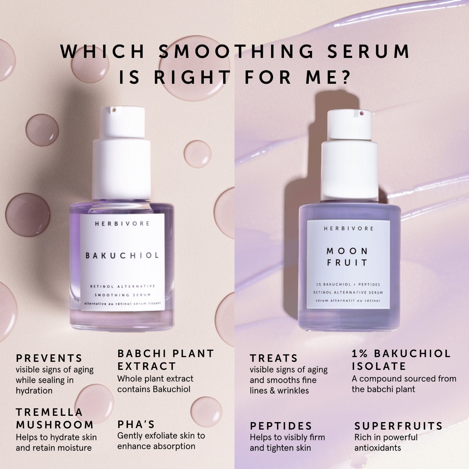 MOON FRUIT 1% Bakuchiol + Peptides Retinol Alternative Serum | Herbivorebotanicalss