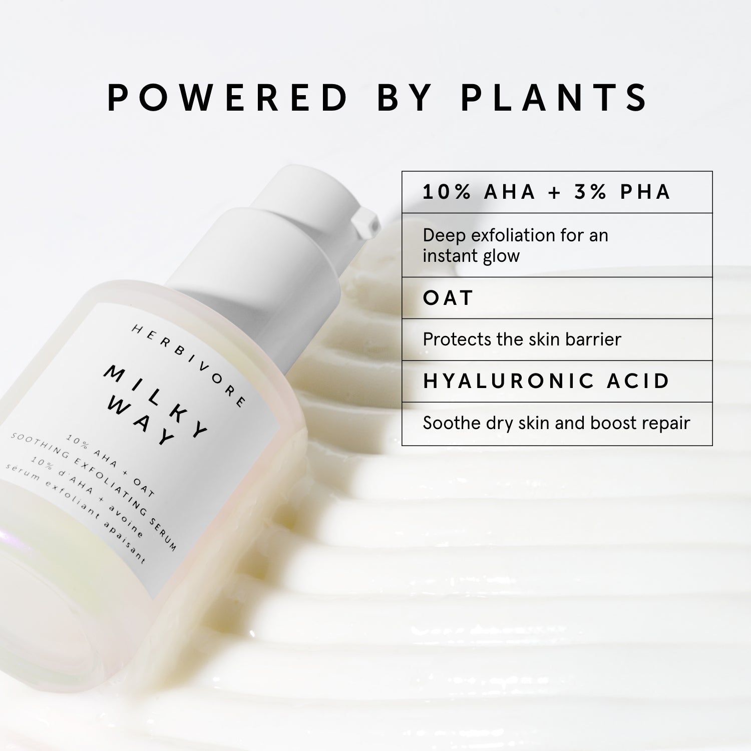 MILKY WAY 10% AHA + Oat Soothing Exfoliating Serum | Herbivorebotanicalss